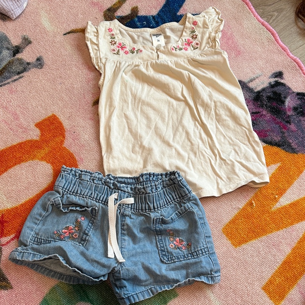 OshKosh B'gosh Cream and Blue Kids Matching Set